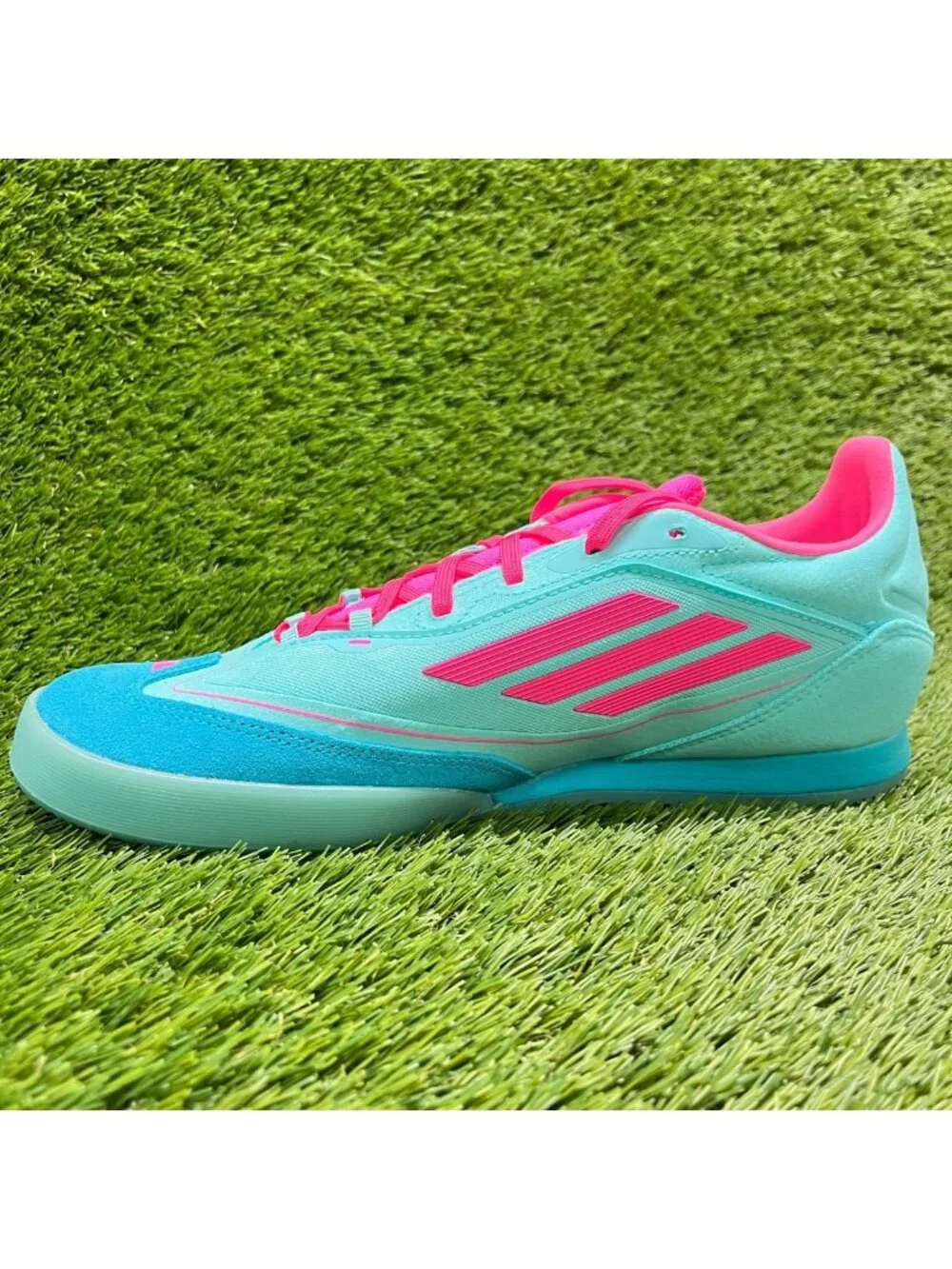 Adidas F50 Freestyle Messi Mens Size 10 Blue Pink Running Indoor Soccer Shoes